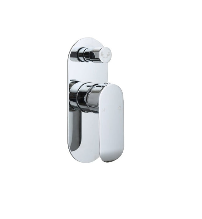 BK Chrome/Matt Black/Brushed Nickel Brass Oval Curve Handle Shower/Wall Mixer With Diverter - HD reno