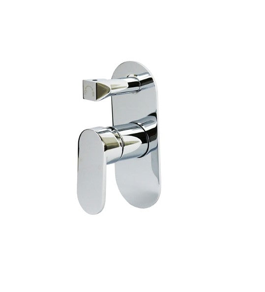 BK Chrome/Matt Black/Brushed Nickel Brass Oval Handle Wall Mixer With Diverter - HD reno