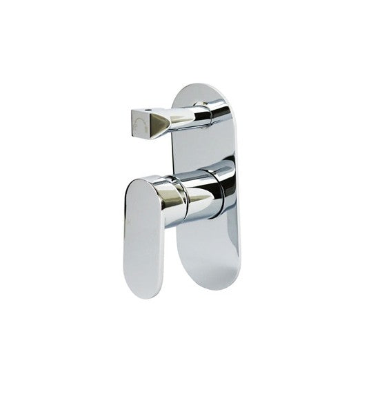 BK Chrome/Matt Black/Brushed Nickel Brass Oval Handle Wall Mixer With Diverter - HD reno