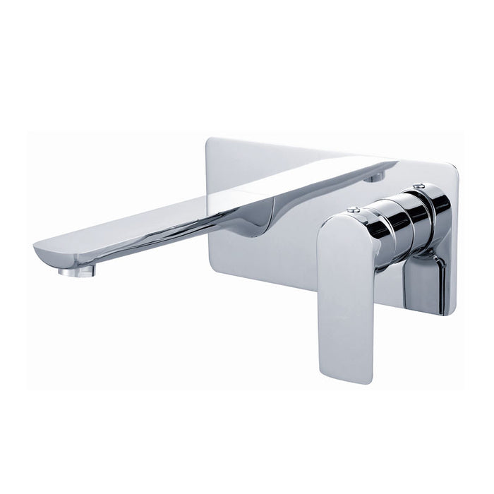 BK Luxus Chrome/Matt Black/Brushed Nickel/Brushed Gold/Brushed Gun Metal Brass Square Bath/Basin Wall Mixer With Spout - HD reno