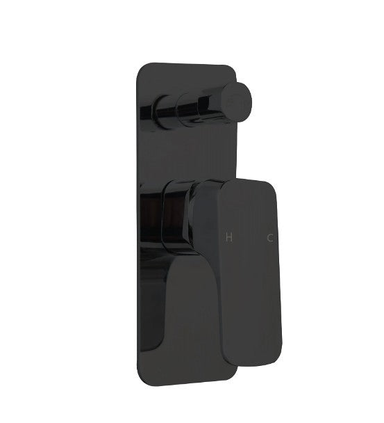 BK Kompakt Eckig Chrome/Matt Black/Brushed Nickel Brass Square Shower/Wall Mixer With Diverter - HD reno