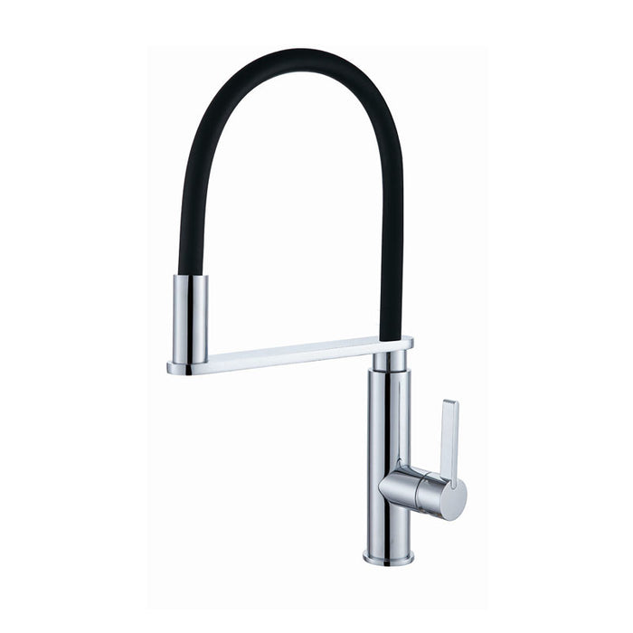 BK Kuchendesigner Chrome And Matt Black Brass Round Swivel Pull Out Kitchen Mixer - HD reno