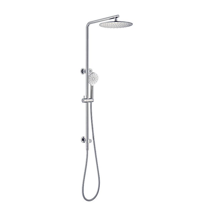 BK Rund Multifunction Shower With 250mm Overhead Chrome/Matt Black Twin Showers - HD reno