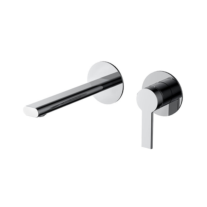 BK Iris Chrome/Matt Black/Brushed Nickel/Brushed Bronze Brass Round Wall Mixer With Spout