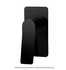 Aquaperla RUSHY Matt Black Solid Brass Square Built-in Shower Mixer - HD reno