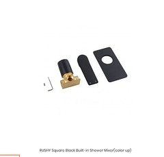 Aquaperla RUSHY Matt Black Solid Brass Square Built-in Shower Mixer - HD reno