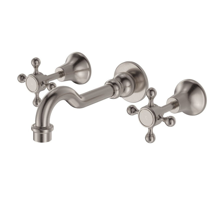 Fienza Lillian Chrome/Matt Black/Brushed Nickel/Urban Brass Solid Brass Basin/Bath Wall Set