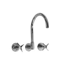Kirra Wall Sink Three-Piece Set Chrome Solid Brass
