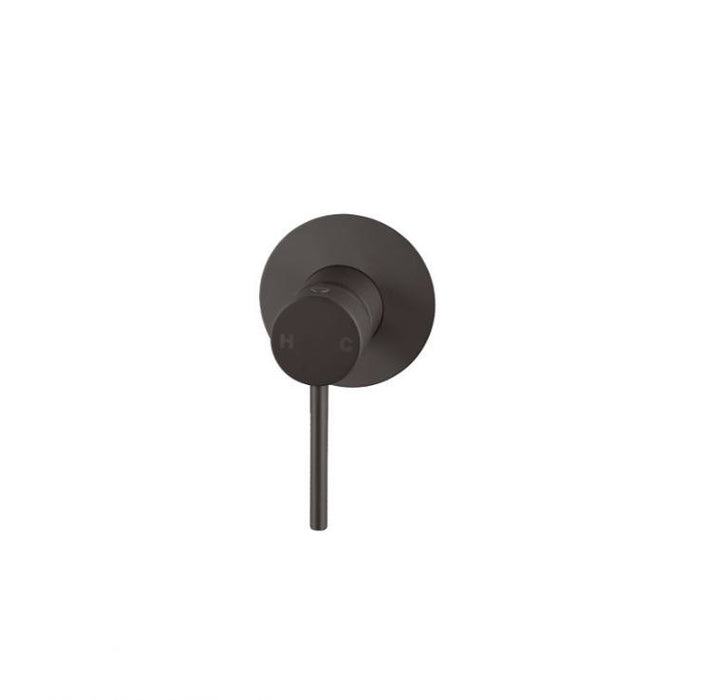Aquaperla Pentro Chrome/Matt Black/Brushed Gold/Brushed Nickel/Gunmetal Grey Solid Brass Round With 65mm Thin Plate Shower Mixer - HD reno