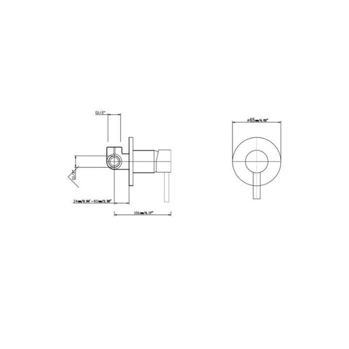 Aquaperla Pentro Chrome/Matt Black/Brushed Gold/Brushed Nickel/Gunmetal Grey Solid Brass Round With 65mm Thin Plate Shower Mixer - HD reno