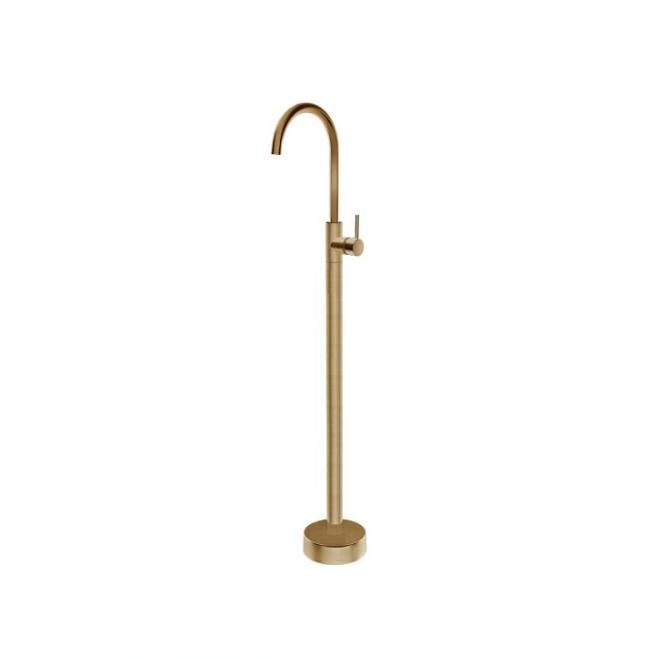 Aquaperla Pentro Chrome/Matt Black/Brushed Gold/Brushed Nickel/Gunmetal Grey Solid Brass Round Freestanding Mixer - HD reno