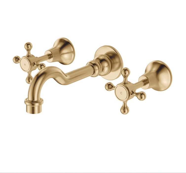 Fienza Lillian Chrome/Matt Black/Brushed Nickel/Urban Brass Solid Brass Basin/Bath Wall Set