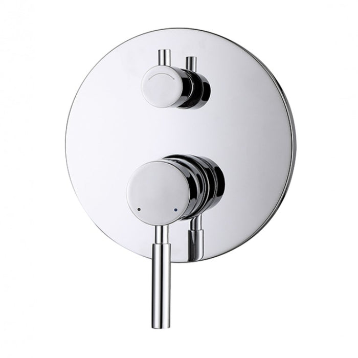 INS Pavia Chrome/Matt Black Round Wall Diverter Mixer