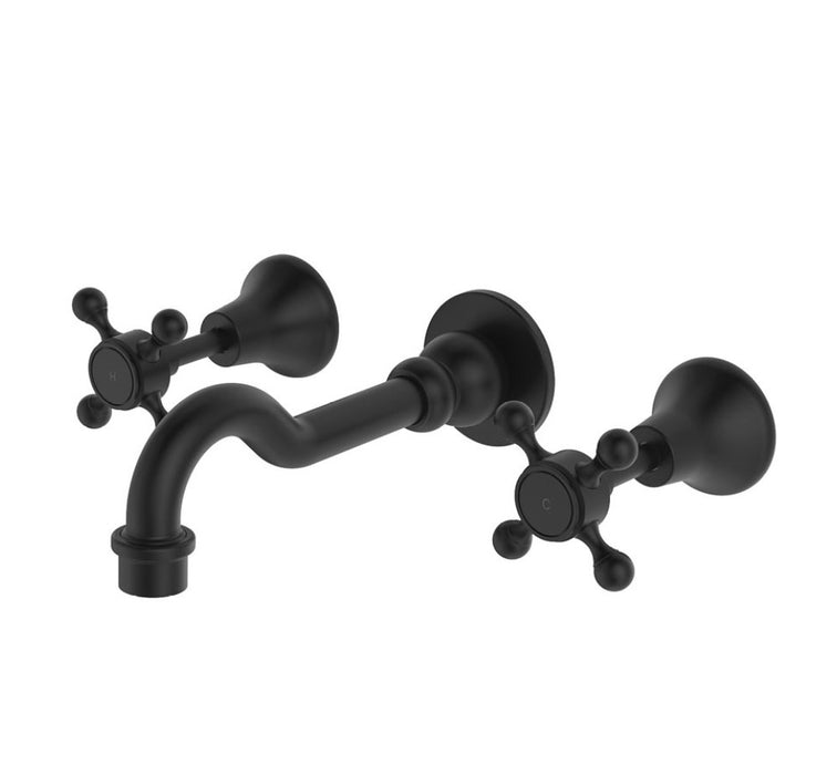 Fienza Lillian Chrome/Matt Black/Brushed Nickel/Urban Brass Solid Brass Basin/Bath Wall Set