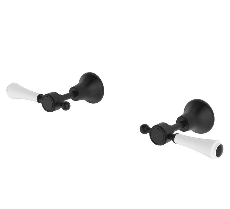 Fienza Lillian Chrome/Matt Black/Brushed Nickel/Urban Brass Solid Brass With Ceramic White Handle Lever Wall Top Assemblies