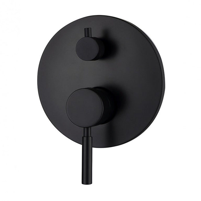 INS Pavia Chrome/Matt Black Round Wall Diverter Mixer