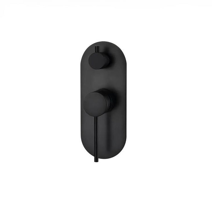 INS Roul Matt Black Round Wall Diverter Mixer