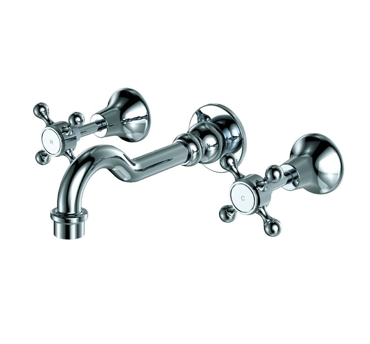 Fienza Lillian Chrome/Matt Black/Brushed Nickel/Urban Brass Solid Brass Basin/Bath Wall Set