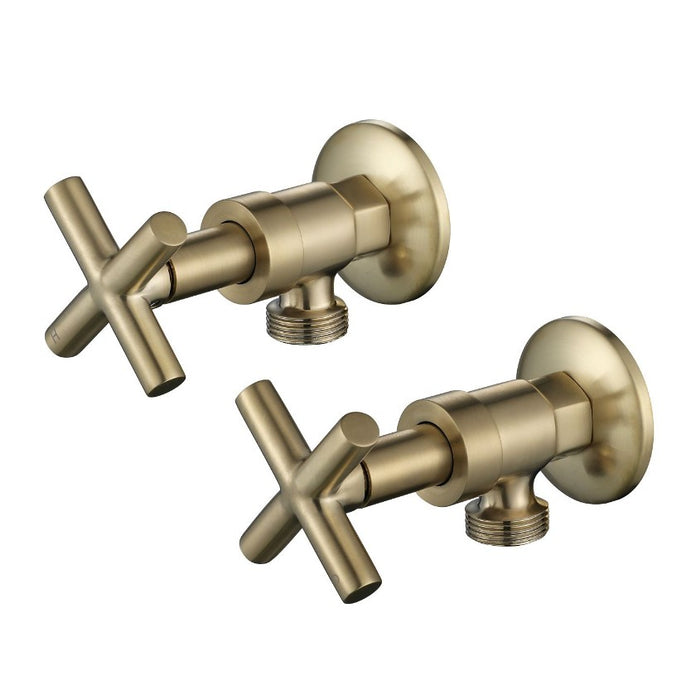 Modernnational Ryker Chrome/Matt Black/Brushed Bronze/Brushed Nickel Solid Brass 1/4 Turn Washing Machine Stops