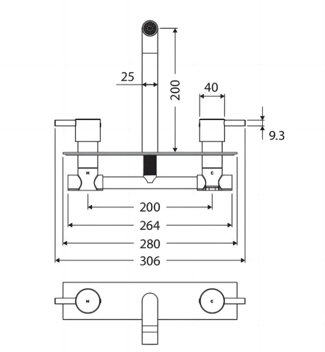 Fienza Isabella Chrome Solid Brass Three-piece Set With Cover Plate Wall Basin Set