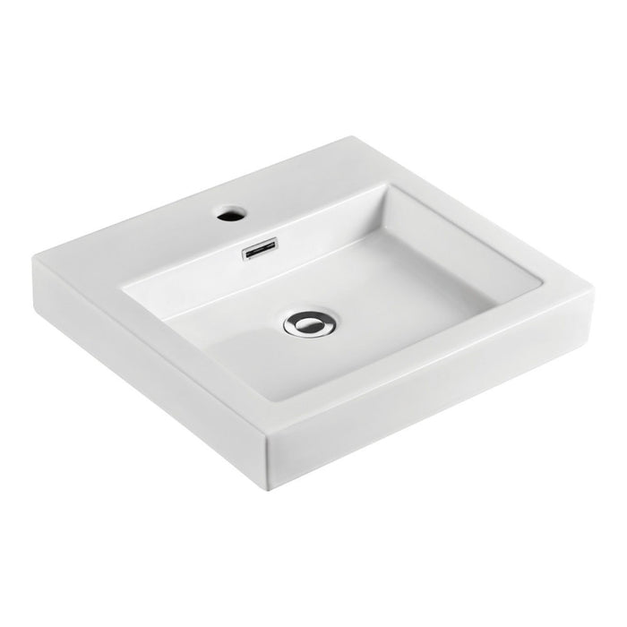 475*430*80mm FIE Gloss White Ceramic Rectangular Above Counter Basin