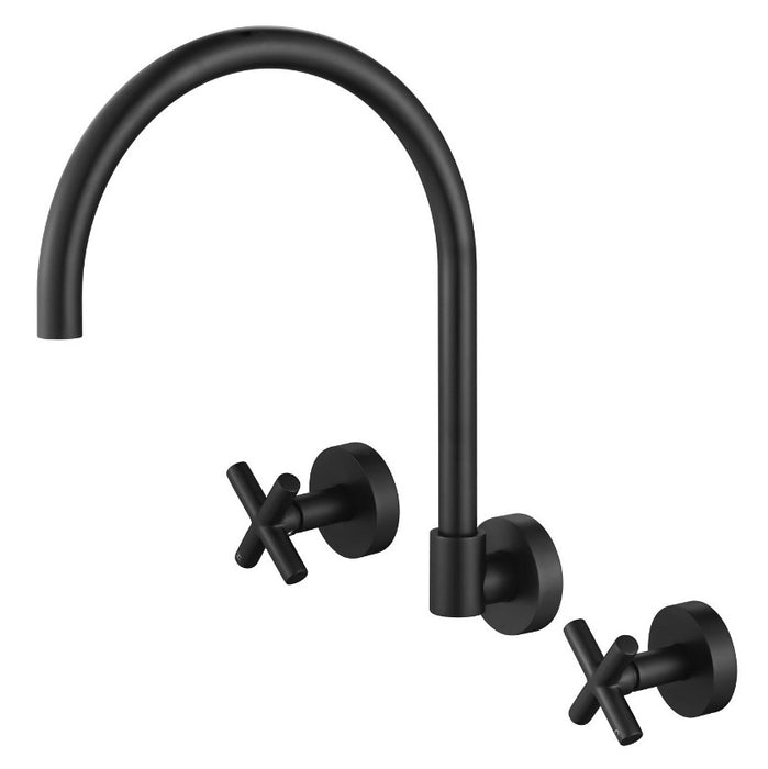 Modernnational Ryker Chrome/Matt Black/Brushed Bronze/Brushed Nickel Solid Brass 1/4 Turn Wall Sink Set