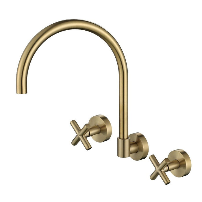 Modernnational Ryker Chrome/Matt Black/Brushed Bronze/Brushed Nickel Solid Brass 1/4 Turn Wall Sink Set