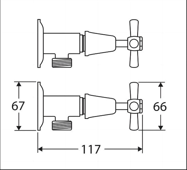 Fienza Houston Chrome Solid Brass Jumper Valve Washing Machine Assemblies
