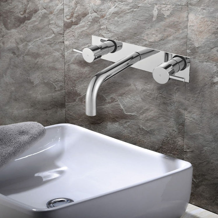 Fienza Isabella Chrome Solid Brass Three-piece Set With Cover Plate Wall Basin Set