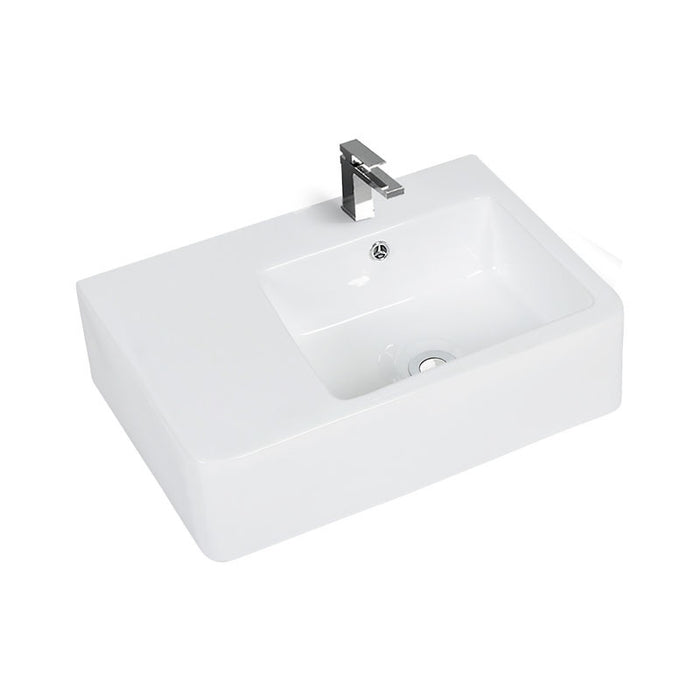600*400*160mm Poseidon B35 Gloss White Ceramic Rectangle With Overflow 1 Tap Hole Right Hand Bowl Wall Hung Basin