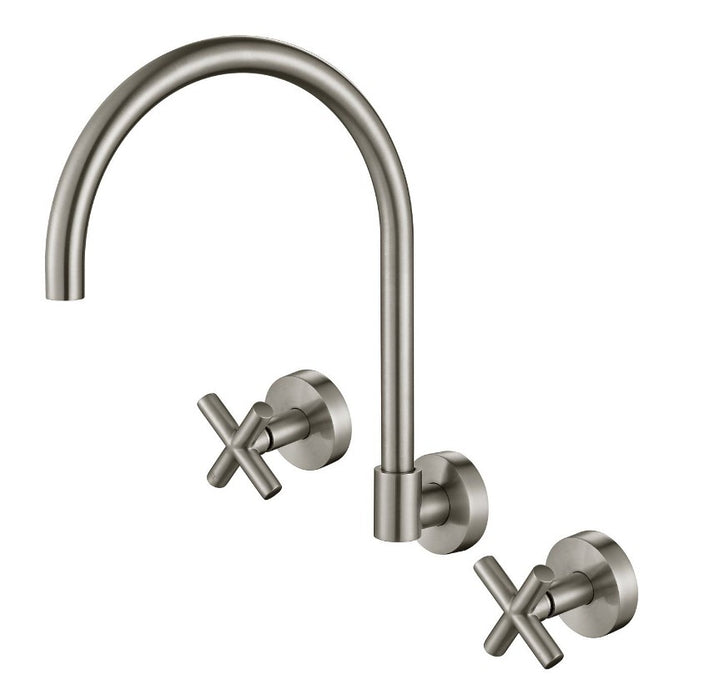 Modernnational Ryker Chrome/Matt Black/Brushed Bronze/Brushed Nickel Solid Brass 1/4 Turn Wall Sink Set