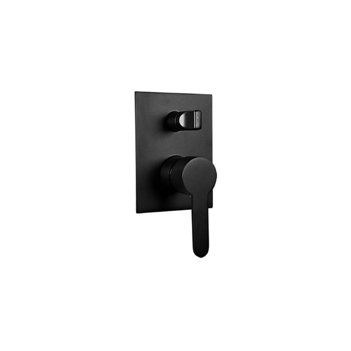 Loui Square Wall Mixer with Diverter Chrome/Matt Black