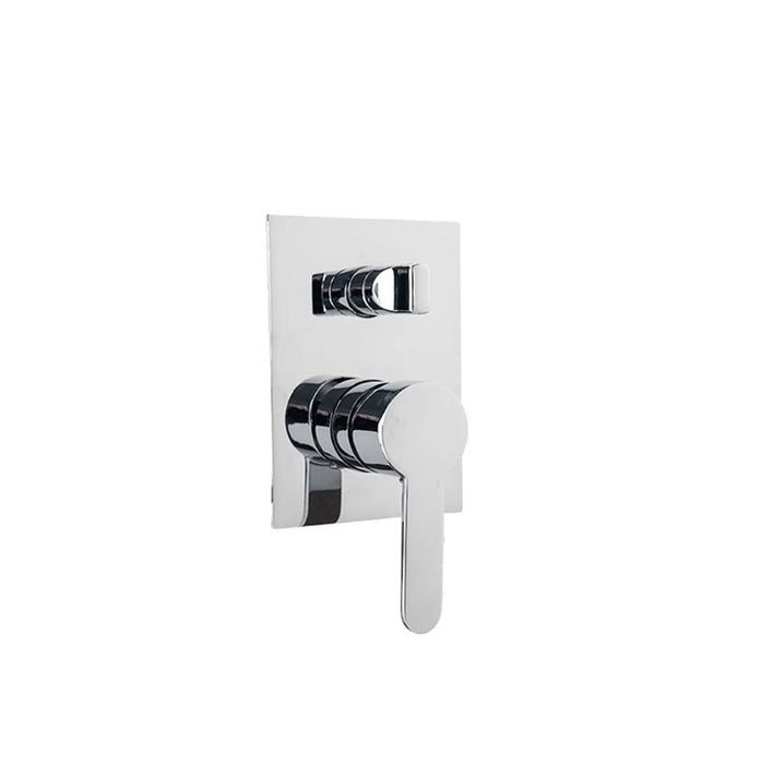 Loui Square Wall Mixer with Diverter Chrome/Matt Black
