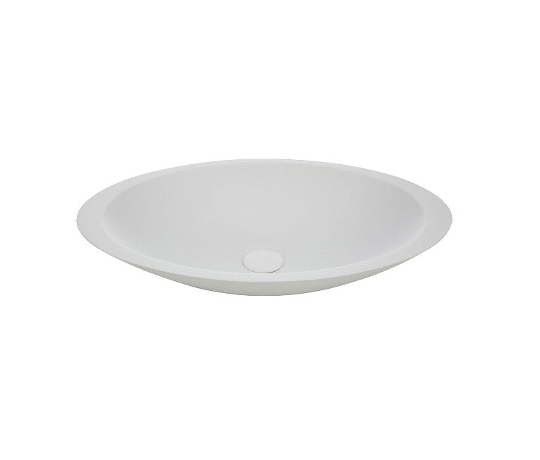 600*350*105mm FIE Bahama Matte Black/White Cast Stone Oval Above Counter Basin