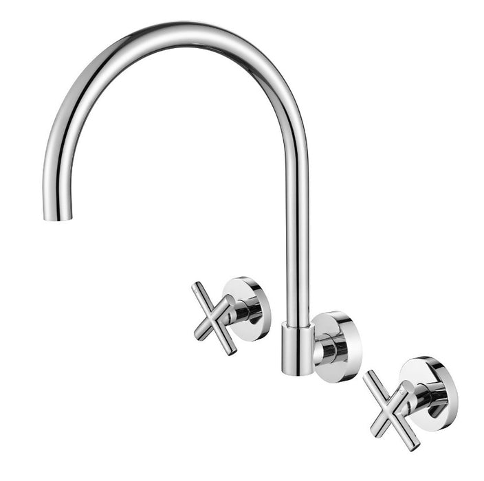 Modernnational Ryker Chrome/Matt Black/Brushed Bronze/Brushed Nickel Solid Brass 1/4 Turn Wall Sink Set