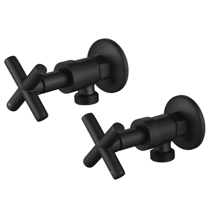 Modernnational Ryker Chrome/Matt Black/Brushed Bronze/Brushed Nickel Solid Brass 1/4 Turn Washing Machine Stops