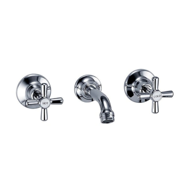 Fienza Houston Chrome Solid Brass Jumper Valve Three-piece Bath Set