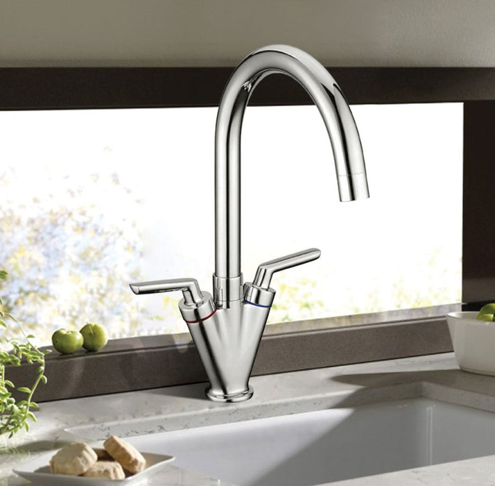 Fienza Chloe Chrome Solid Brass Swivel Sink Mixer