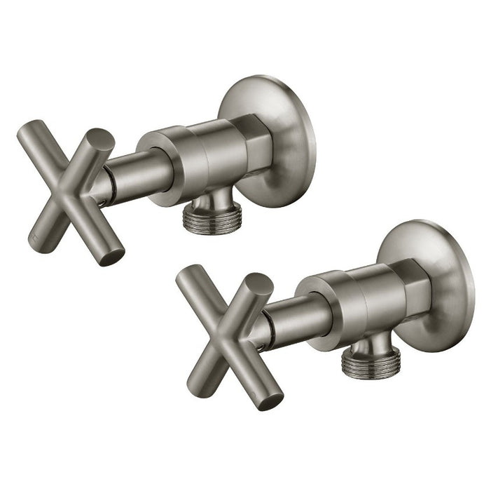 Modernnational Ryker Chrome/Matt Black/Brushed Bronze/Brushed Nickel Solid Brass 1/4 Turn Washing Machine Stops