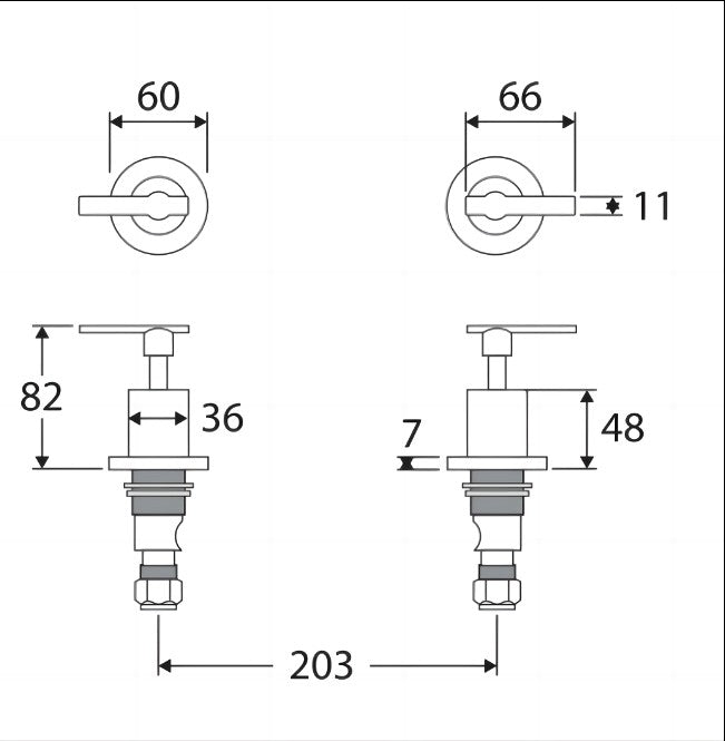 Fienza Michelle Chrome Solid Brass Lever Wall Top Assemblies