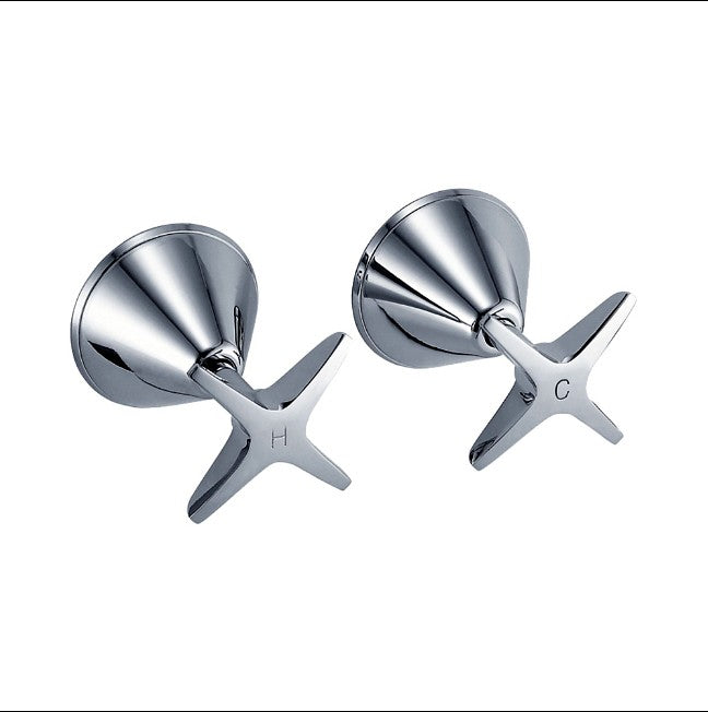 Fienza Laredo Chrome Solid Brass Jumper Valve Wall Top Assemblies