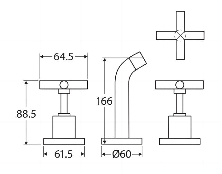 Fienza Michelle Chrome Solid Brass Three-piece Bath Set