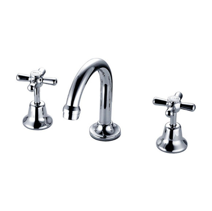 Fienza Houston Chrome Solid Brass Jumper Valve Three-piece Basin Set