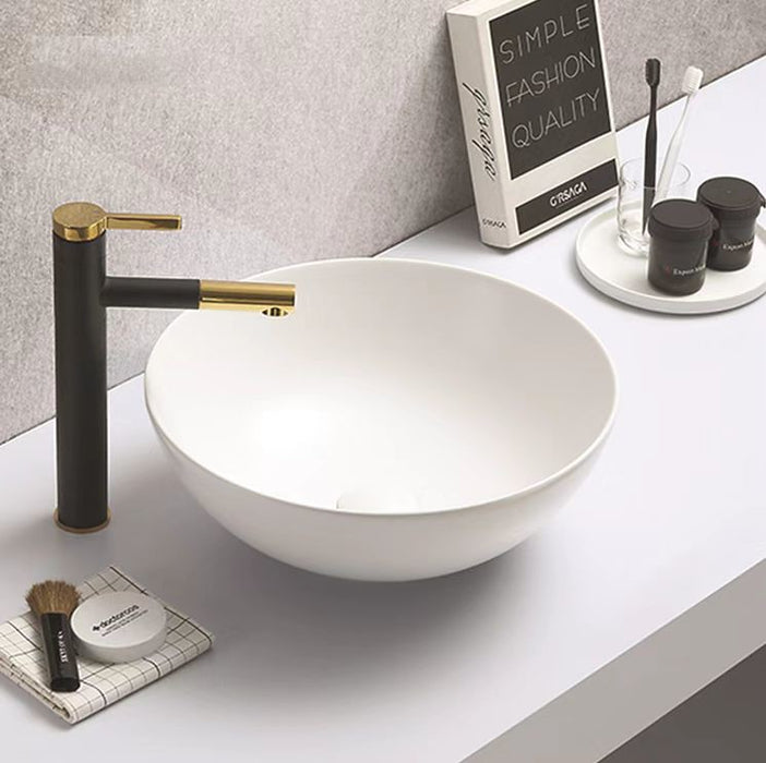 400*400*130mm Poseidon Matt Color PA4040 Matt White Ceramic Round Above Counter Basin