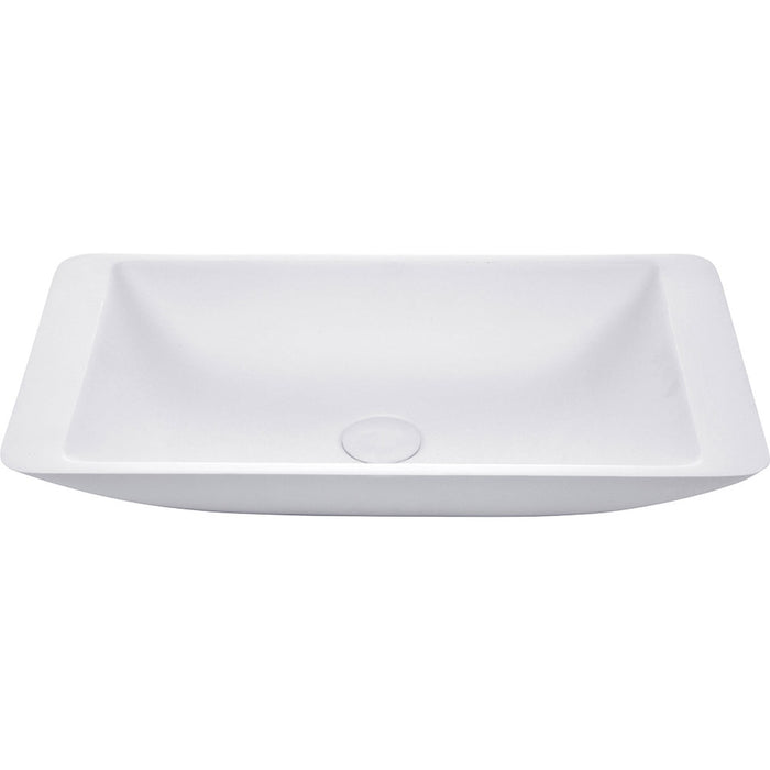 600*345*105mm FIE Classique Matte Black/White Cast Stone Rectangle Above Counter Basin