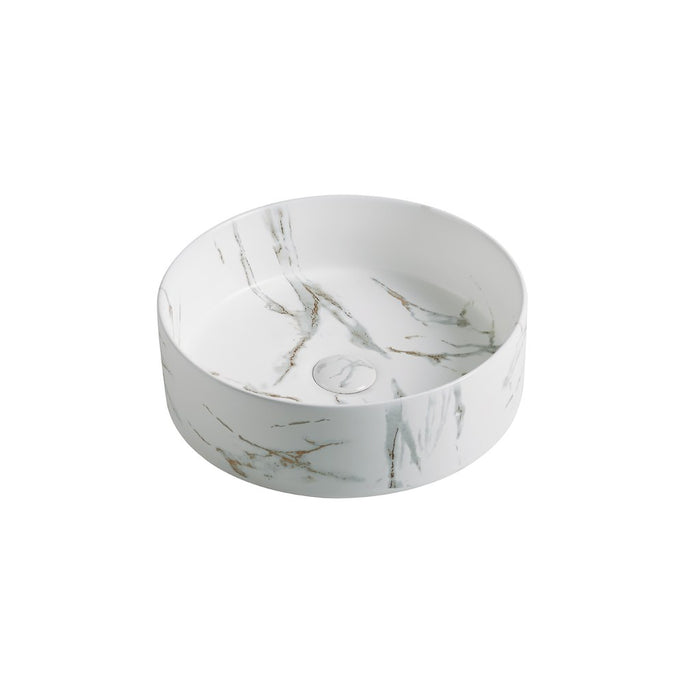 352*352*112mm Poseidon PA3636 Marble Ceramic Round Above Counter Basin