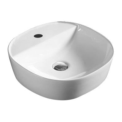 400*400*120mm Poseidon Ultra Slim PA4040 Gloss White Ceramic Square With 1 Tap Hole Above Counter Basin
