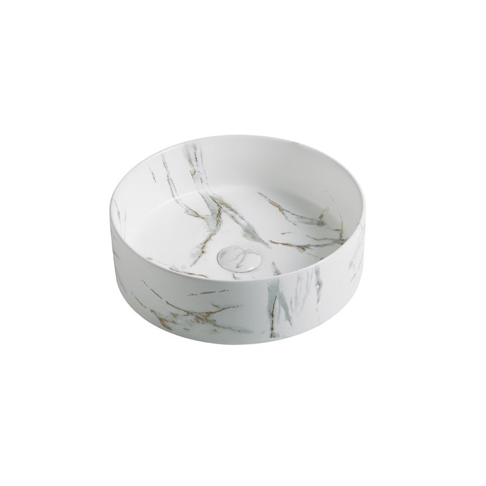 394*394*115mm Poseidon Carrara PA4040 Mable Ceramic Round Above Counter Basin