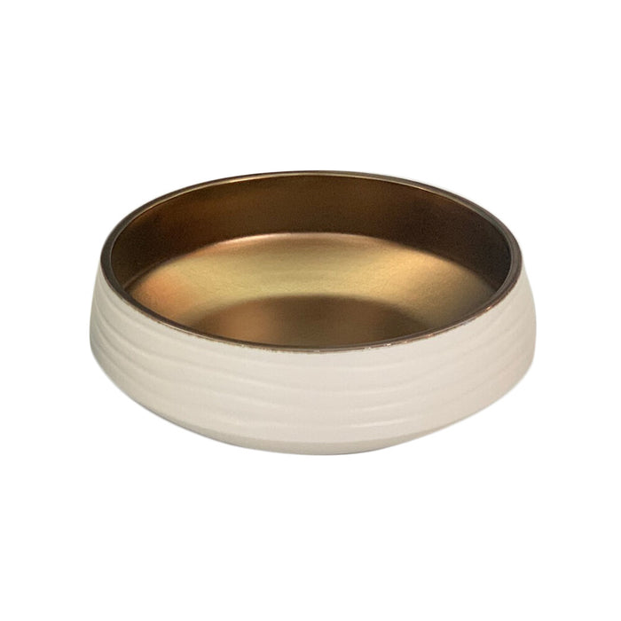410*410*150mm Poseidon Color PA4343 Matt White And Copper Ceramic Round Above Counter Basin