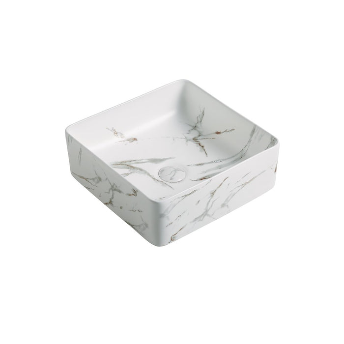 360*360*130mm Poseidon PA3737 Marble Ceramic Square Above Counter Basin